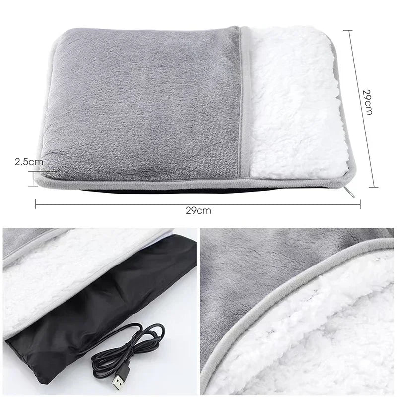 Portable Heated Foot Mat for Home, Office or Bed Use