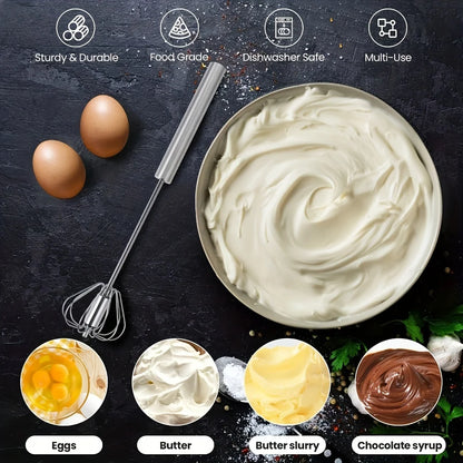 Stainless Steel Semi-Automatic Egg Beater for Easy Mixing and Whisking