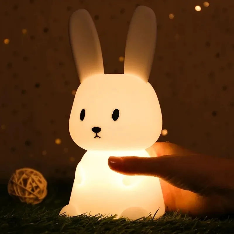 Soft Silicone Bunny Night Light with Touch Control & 7-Colour Modes