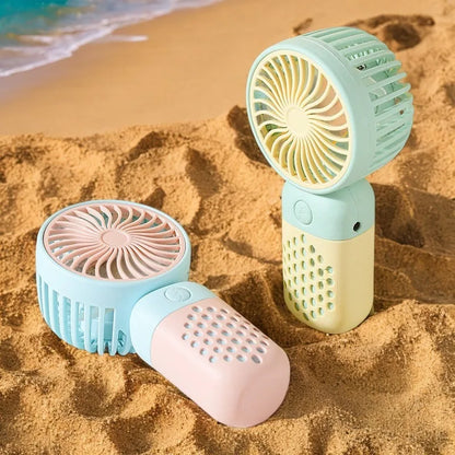 Mini Rechargeable Pocket Fan with Removable Blades and USB Charging