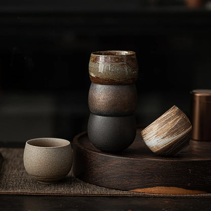 Japanese Style Handmade Stoneware Tea Cup – Ceramic Single Cup
