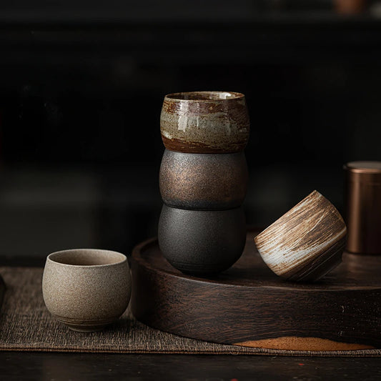 Japanese Style Handmade Stoneware Tea Cup – Ceramic Single Cup