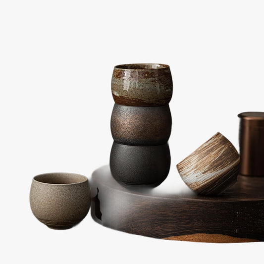 Japanese Style Handmade Stoneware Tea Cup – Ceramic Single Cup