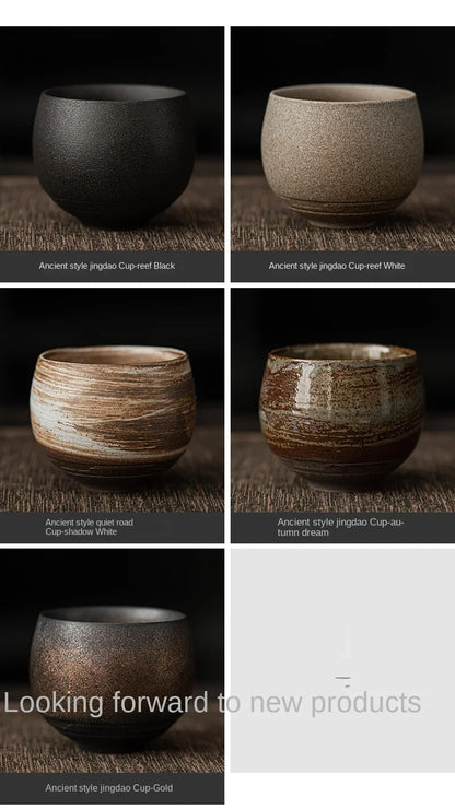 Japanese Style Handmade Stoneware Tea Cup – Ceramic Single Cup