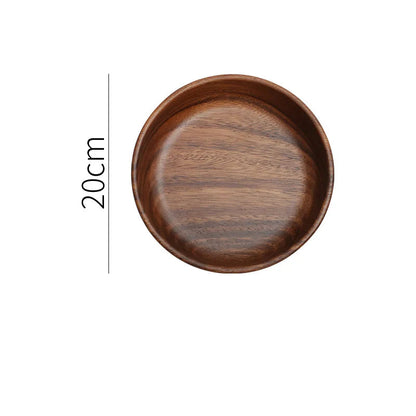 Vintage Solid Wood Salad Bowl Handmade Walnut Serving Bowl