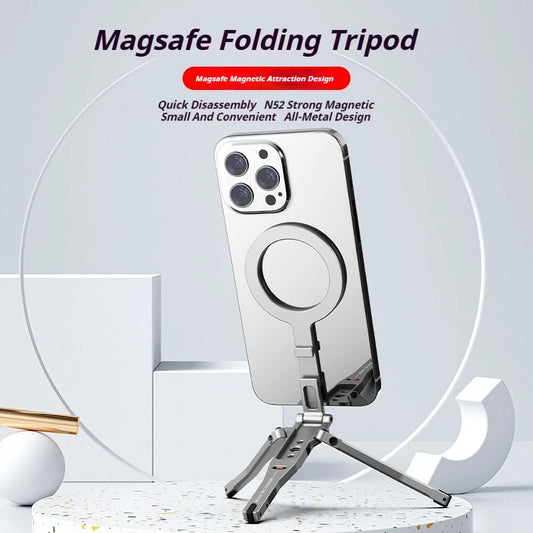 Universal Magnetic Phone Tripod Stand for Desk and Travel