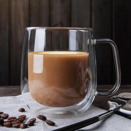 Elegant Double Wall Glass Cup for Coffee, Tea, Latte, and Cold Brews