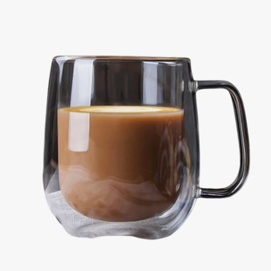 Elegant Double Wall Glass Cup for Coffee, Tea, Latte, and Cold Brews