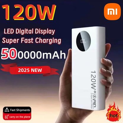 120W 50000mAh Portable Power Bank with Super Fast Charging and LED Display