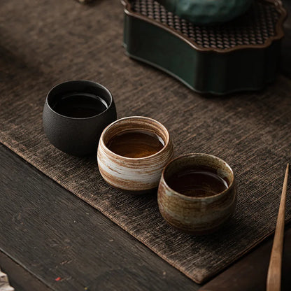 Japanese Style Handmade Stoneware Tea Cup – Ceramic Single Cup