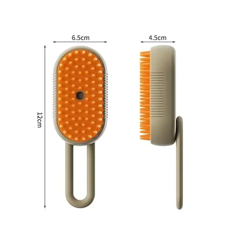 3-in-1 Steamy Pet Brush for Dogs and Cats with Grooming Spray