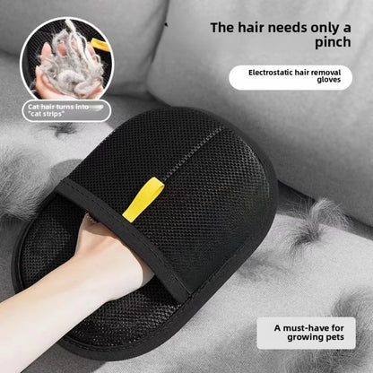 Pet Hair Remover Glove for Cats and Dogs with Grooming Brush