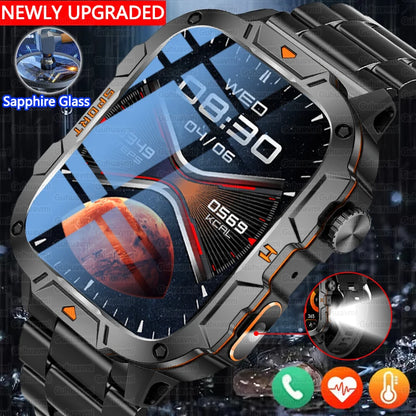 Men's Sports Smartwatch with HD Bluetooth Call & 100+ Modes – Military Grade