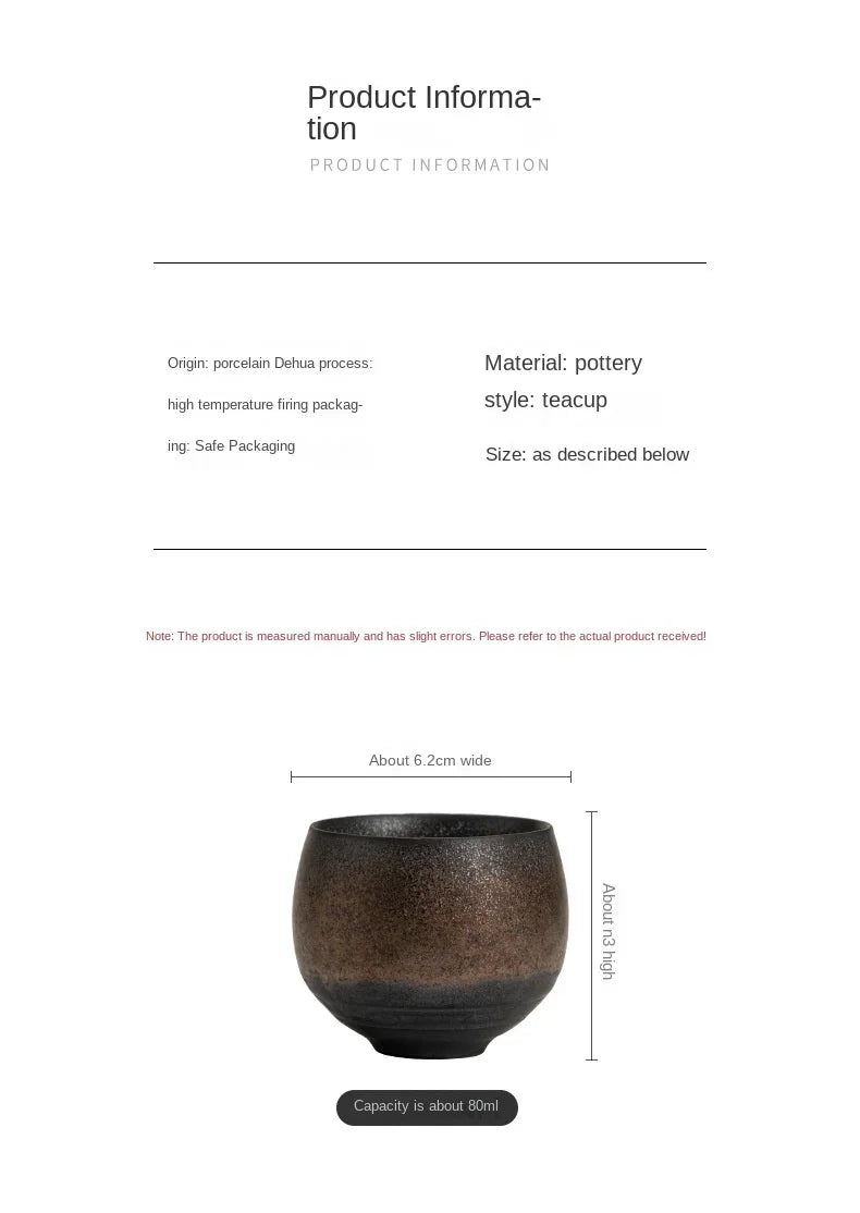 Japanese Style Handmade Stoneware Tea Cup – Ceramic Single Cup