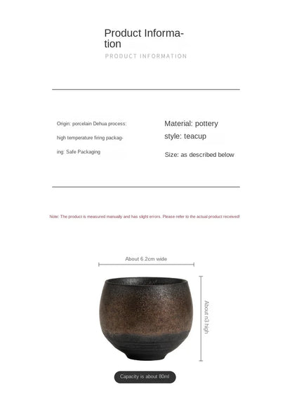 Japanese Style Handmade Stoneware Tea Cup – Ceramic Single Cup