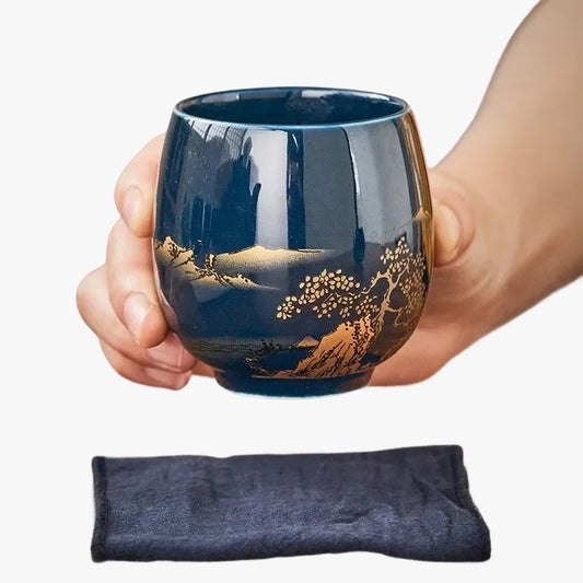 Handmade Japanese-Style Pottery Teacup for Single Serve Brewing