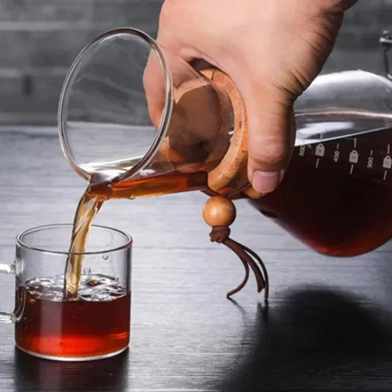 600ml Hand Glass Coffee Kettle with Stainless Steel Drip Filter