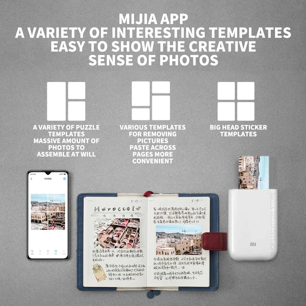 Portable Xiaomi AR Mini Photo Printer with 300DPI Resolution