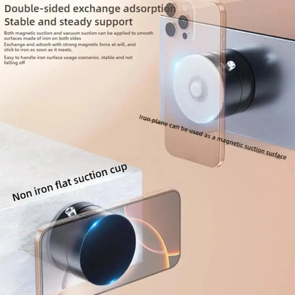 Double-Sided Magnetic Suction Phone Mount with Vacuum Grip