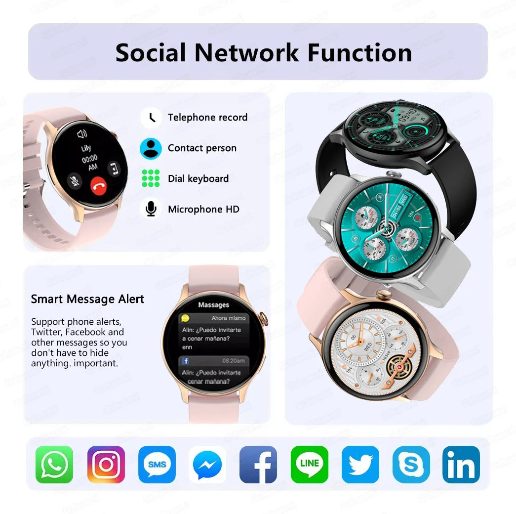 Women’s Sports Smartwatch with 1.43 in AMOLED Screen and Wellness Features