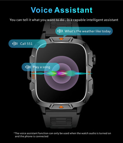 Men's Sports Smartwatch with HD Bluetooth Call & 100+ Modes – Military Grade