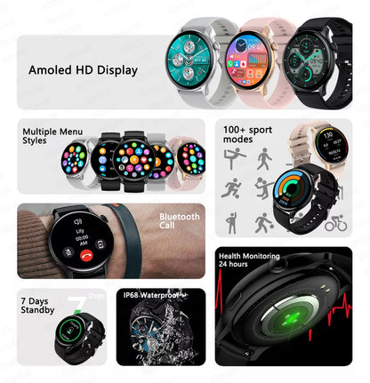 Women’s Sports Smartwatch with 1.43 in AMOLED Screen and Wellness Features