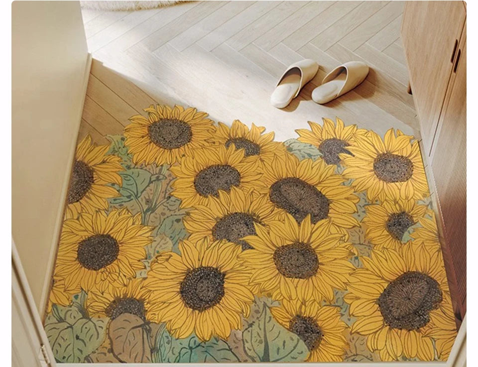 Large Non-Slip PVC Leather Door Mat Waterproof & Oil-Proof Entrance Rug
