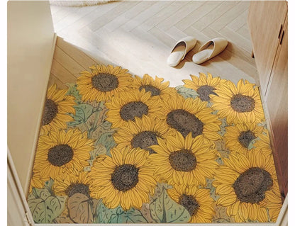Large Non-Slip PVC Leather Door Mat Waterproof & Oil-Proof Entrance Rug