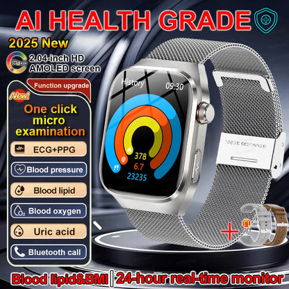 2.04" Smartwatch with Voice Calls, ECG & Full Health Monitoring