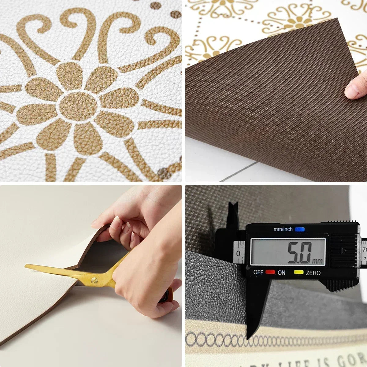 Large Non-Slip PVC Leather Door Mat Waterproof & Oil-Proof Entrance Rug