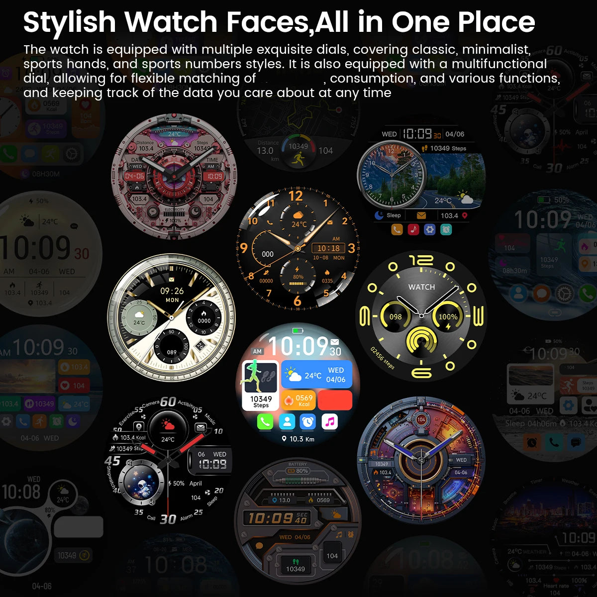 Smart Watch with 1.52" AMOLED Screen, Wireless Charging and Fitness Tracking