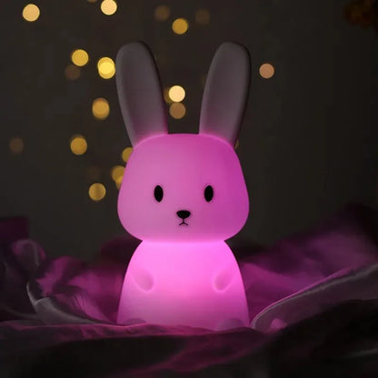 Soft Silicone Bunny Night Light with Touch Control & 7-Colour Modes