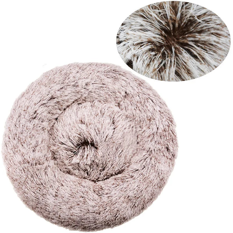 Round Pet Bed for Dogs and Cats Soft Plush