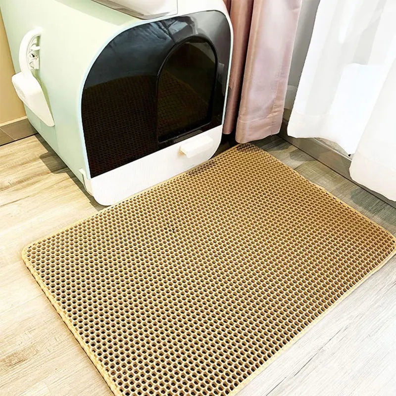Waterproof Cat Litter Mat Double Layer Trapping Pad for Mess-Free Floors