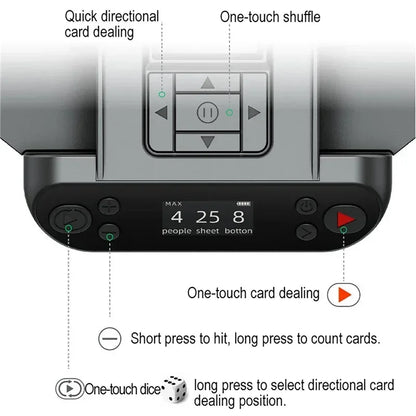 Fully Automatic Card Dealing Machine with OLED Display and 5200mAh Battery