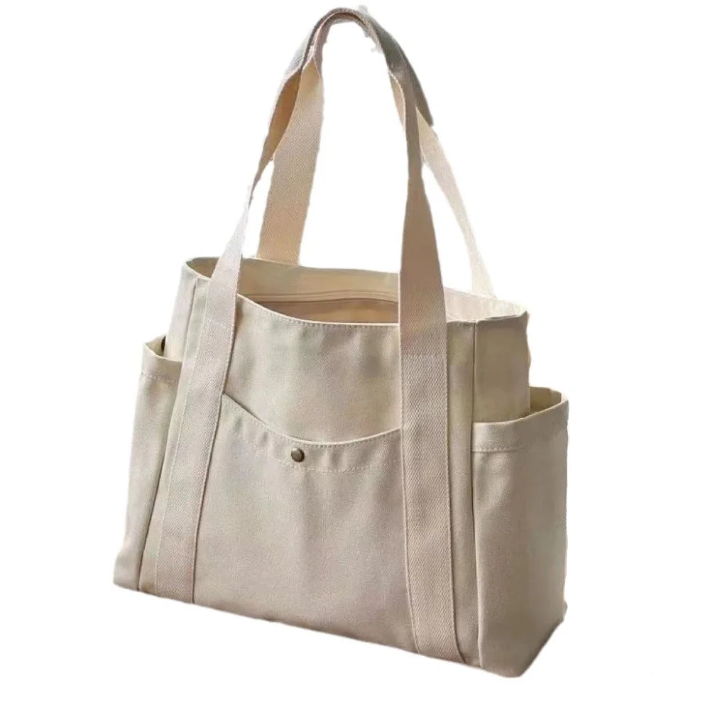Casual Oxford Canvas Tote for College, Travel and Daily Use