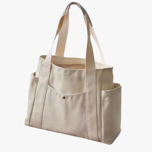 Casual Oxford Canvas Tote for College, Travel and Daily Use