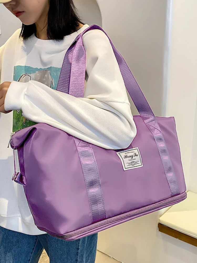 Waterproof Nylon Gym and Travel Tote Bag with Large Capacity