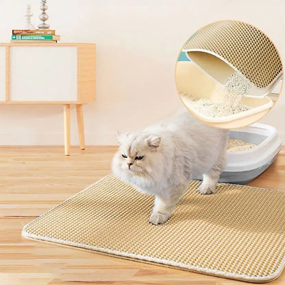 Waterproof Cat Litter Mat Double Layer Trapping Pad for Mess-Free Floors