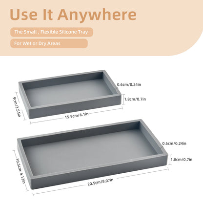 Multipurpose Silicone Tray for Bathroom, Toiletries and Jewellery