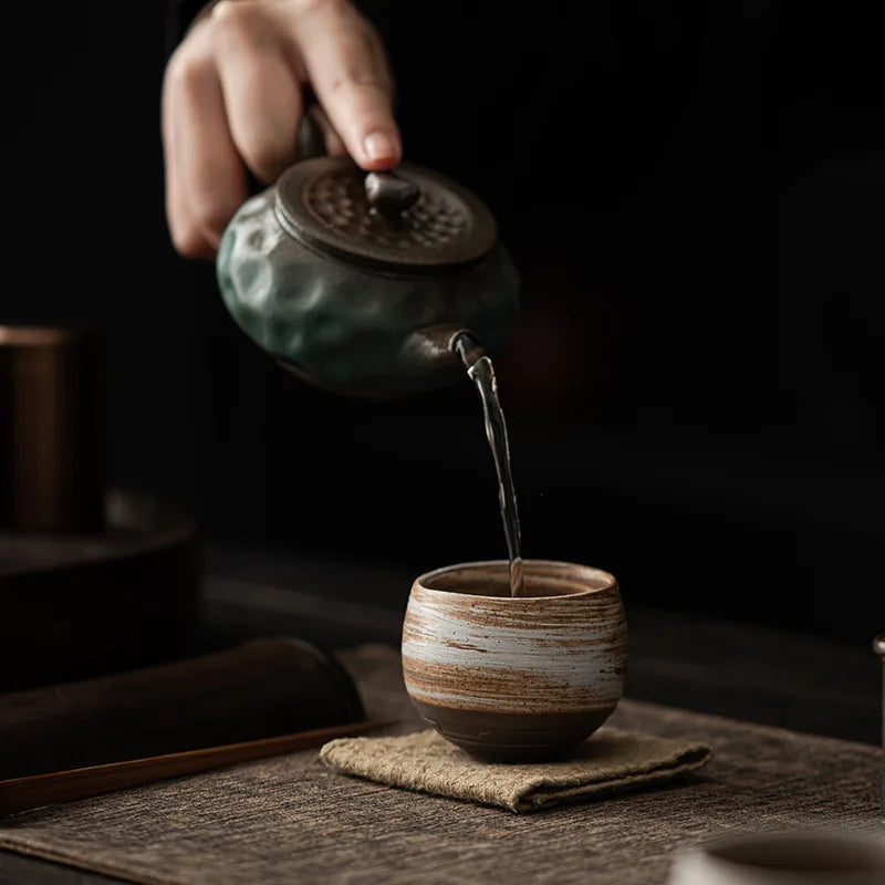 Japanese Style Handmade Stoneware Tea Cup – Ceramic Single Cup