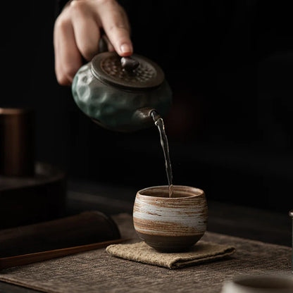 Japanese Style Handmade Stoneware Tea Cup – Ceramic Single Cup