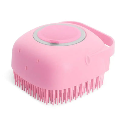 Pet Shampoo Brush with 80ml Dispenser for Dogs and Cats - Soft Silicone
