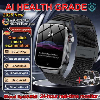 2.04" Smartwatch with Voice Calls, ECG & Full Health Monitoring