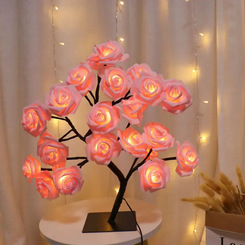 USB Rose Tree Light 3D Floral Lamp for Christmas, Wedding or Bedroom