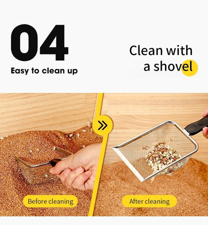 Stainless Steel Cat Litter Scoop Fine Mesh Sifter for Easy Clean-Up