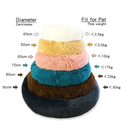 Round Pet Bed for Dogs and Cats Soft Plush