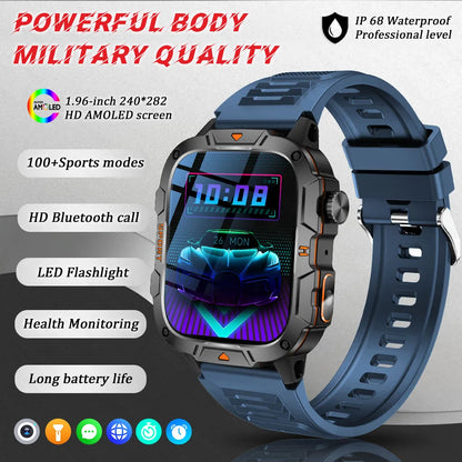 Men's Sports Smartwatch with HD Bluetooth Call & 100+ Modes – Military Grade