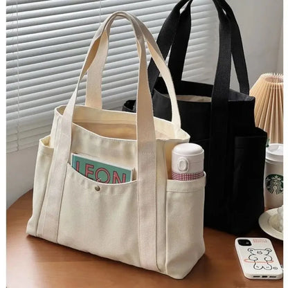 Casual Oxford Canvas Tote for College, Travel and Daily Use