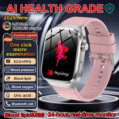 2.04" Smartwatch with Voice Calls, ECG & Full Health Monitoring